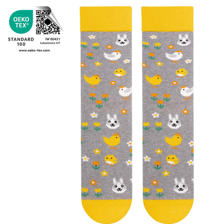 Skarpetki 5J Socks na prezent Wielkanoc kolorowe zajączki bawełniane