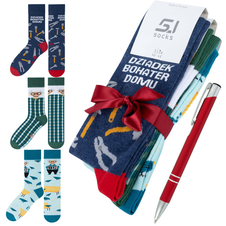 Prezent na Dzień Dziadka zestaw 3x skarpetki Polskie