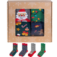 Kolorowe skarpetki świąteczne Zestaw 4x prezent na święta dla faceta