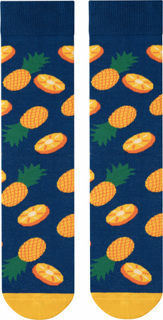 Wesołe skarpetki kolorowe bawełniane męskie damskie 5JSocks ananasy Oeko-Tex