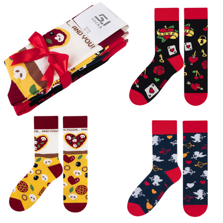 Zestaw 3x skarpet 5JSOCKS  WALENTYNKI męskie prezent