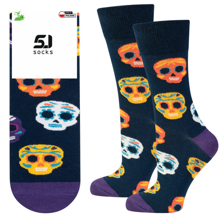 Skarpety męskie na Halloween - czaszki