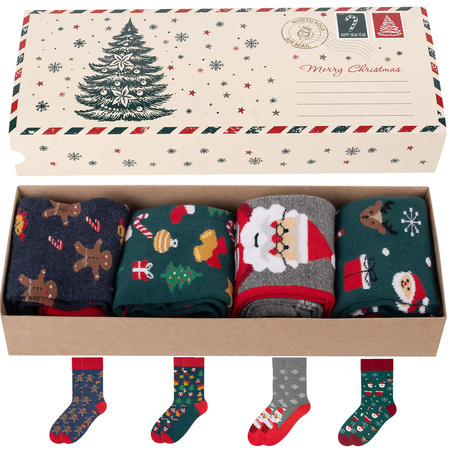 Skarpetki na święta 4x zestaw na preznet 5JSocks Produkt Polski