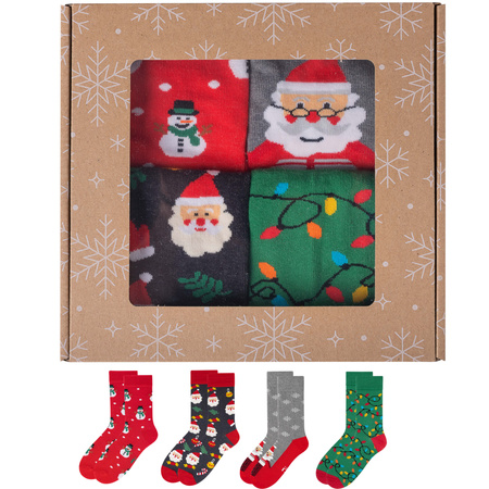 Skarpety zestaw 4x świąteczne na prezent święta Produkt Polski