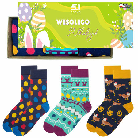 Zestaw 3x skarpetki meskie 5JSocks Wielkanoc