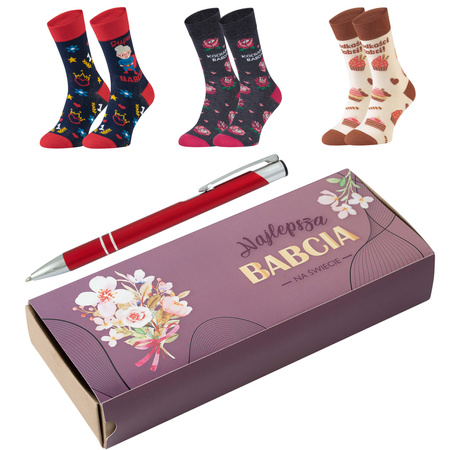 Zestaw skarpet na dzień Babci 5JSocks z napisem