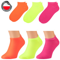 Skarpetki damskie stopki 5J Socks Neonowe Świecące