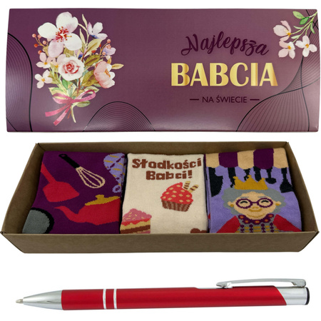 Zestaw prezetowy na Dzień Babci Super skarpetki Produkt Polski
