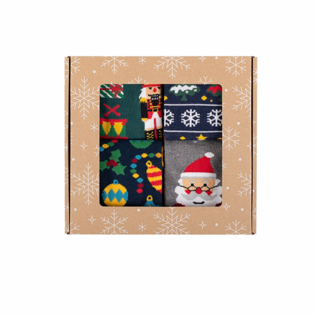 Zestaw skarpetki męskie kolorowe 4 pary święta