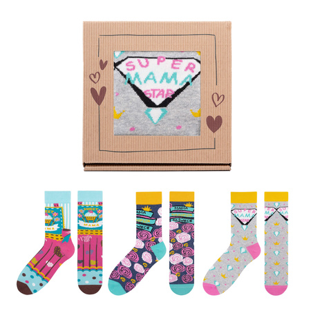 Zestaw 3x skarpetki damskie 5JSOCKS na Dzień Mamy r.36-41