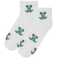 Zakostki białe sportowe śmieszne żaby