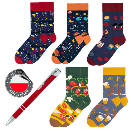 Zestaw 5 par skarpetki 5J Socks kolorowe śmieszne bawełniane