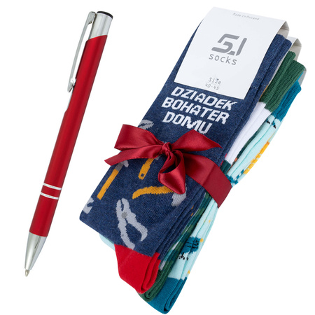 Zestaw Prezent Dzień Dziadka 3x skarpetki 5JSocks