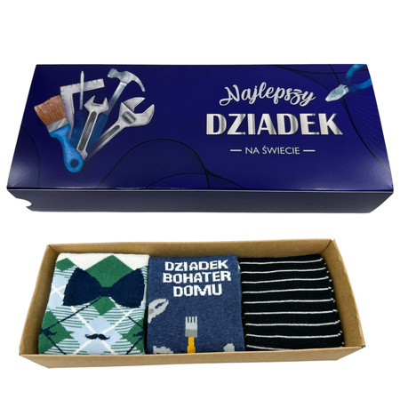 Prezent dla Dziadka 5J Socks upominek sakrpetki 3 pary