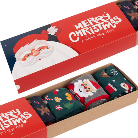 Zestaw 4x skarpetki świąteczne pod choinkę