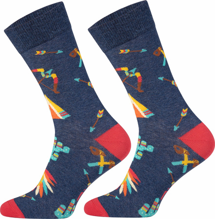 Skarpety bawełniane kolorowe Indianie Oeko-Tex