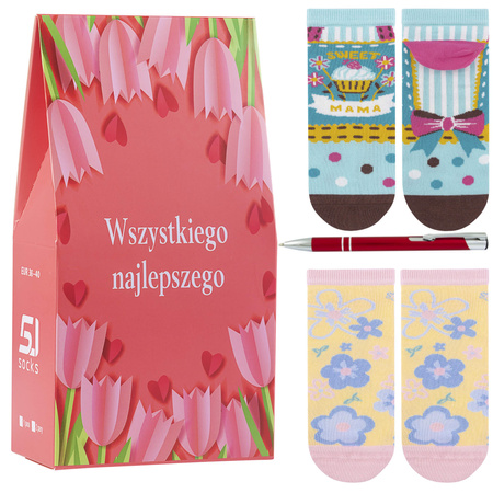 Zestaw dla Mamy 2Xskarpetki GRATIS DŁUGOPIS R.36-41
