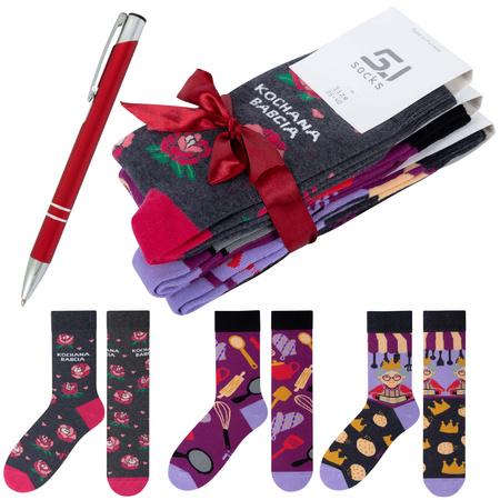 Zestaw Super Prezent Dla Babci skarpetki długopis