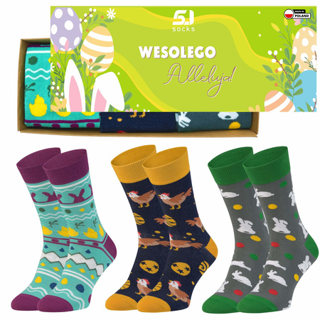 Zestaw 3x skarpetki 5JSocks Wielkanoc męskie