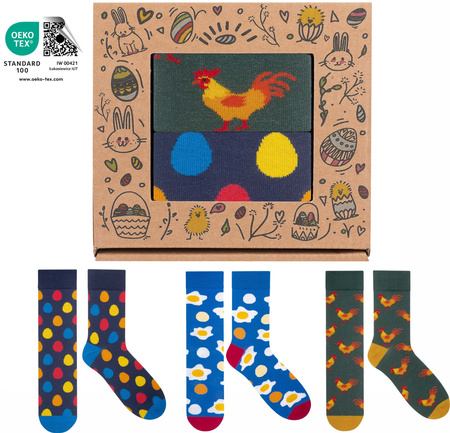 Skarpety Prezent na Wielkanoc Śmieszne Kolorowe bawełniane