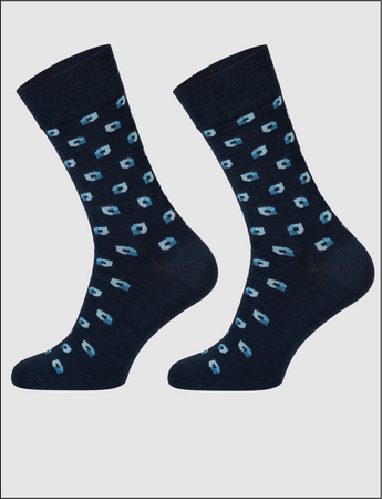 Skarpetki casual granatowe ze wzorem
