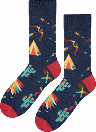 Skarpety bawełniane kolorowe Indianie Oeko-Tex