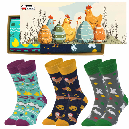 3 pary skarpetki kolorowe 5JSOCKS Wielkanoc męskie