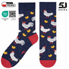 Skarpetki 5J Socks na prezent Wielkanoc kolorowe kury bawełniane