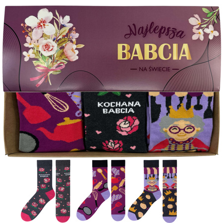 Zestaw Prezent na Dzień Babci 5JSocks Produkt Polski