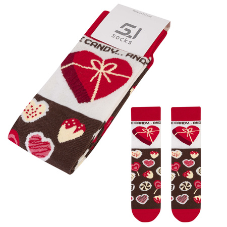 Skarpetki damksie 5JSOCKS na WALETYNKI wzór słodycze