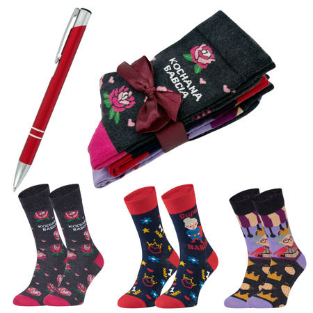 Piękny prezent na dzień BABCI skarpetki 5JSocks Produkt Polski