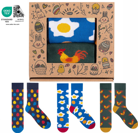 Skarpety Prezent na Wielkanoc Śmieszne Kolorowe ROZ. 41-46
