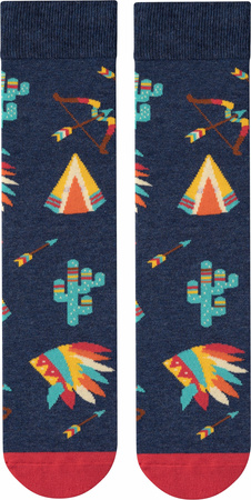 Skarpety bawełniane kolorowe Indianie Oeko-Tex