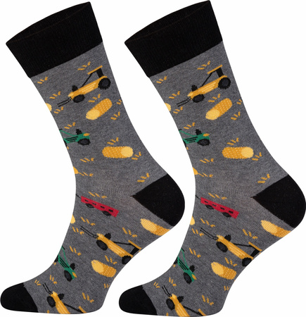 Wesołe skarpetki bawełniane męskie Traktory 5JSocks Oeko-Tex