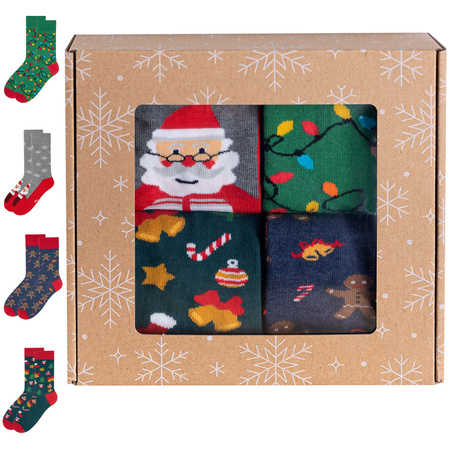 Skarpety zestaw 4x na prezent świąteczne pod choinke męskie