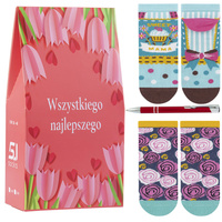 Prezent dla Mamy 2x skarpety pudełko 36-41