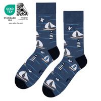 Skarpetki męskie damskie kolorowe 5J Socks statki Oeko-Tex