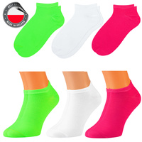 Skarpetki damskie stopki 5J Socks Neonowe Świecące Polskie