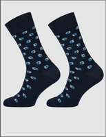 Skarpetki casual granatowe ze wzorem