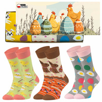 Zestaw 3x skarpetki damskie Wielkanoc jajka zajączki