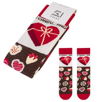 Skarpetki damksie 5JSOCKS na WALETYNKI wzór słodycze