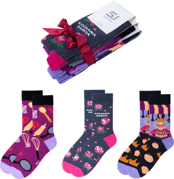 Zestaw 3 skarpet damskich bawełnianych na prezent