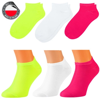 Skarpetki damskie stopki 5J Socks Neonowe Świecące