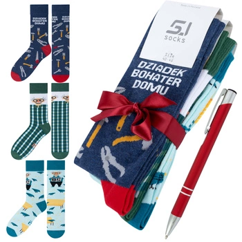Prezent na Dzień Dziadka zestaw 3x skarpetki Polskie