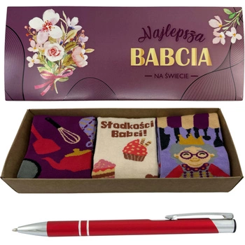 Zestaw prezetowy na Dzień Babci Super skarpetki Produkt Polski