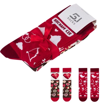 Zestaw 2x skarpety 5JSOCKS WALENTYNKI damskie prezent dla niej POLSKIE