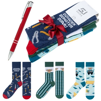 Prezent na Dzień Dziadka Zestaw 3x skarpetki 5JSocks