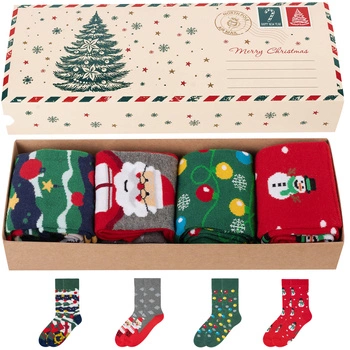 Zestaw 4x skarpetki na prezent świąteczne 5J SOCKS Polskie