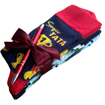 Prezent na Dzień TATY OJCA zestaw 2x skarpety skarpetki Gratis Długopis