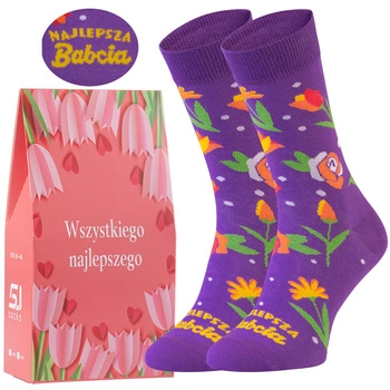 Prezent na dzień Babci skarpetki zestaw produkt Polski 5J Socks